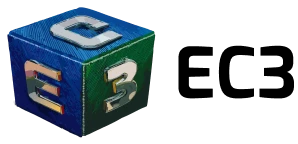 Colorful cube with letters and numbers.